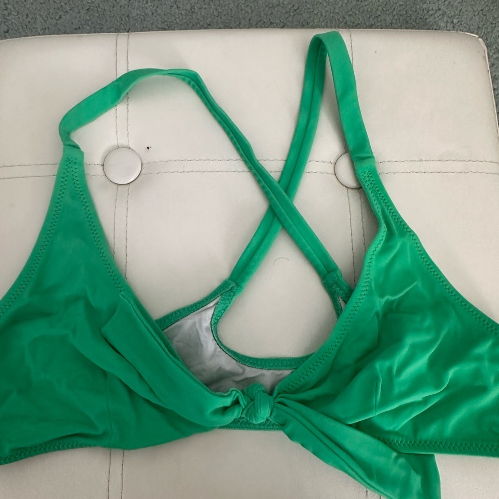 Solid & Striped Tie Front Bathing Suit Top - image 7